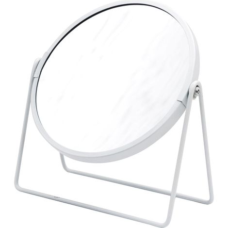 Miroir de Maquillage sur Pied - Blanc - Grossissement 5X - Pratique - Moderne (1/2)