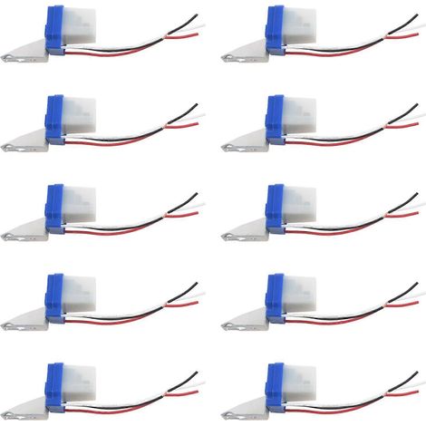 10 interrupteurs crépusculaires automatiques AC/DC 12V 10A avec capteur de luminosité (1/5)