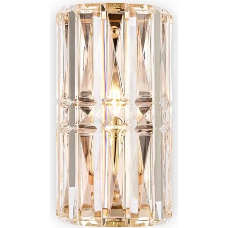 [NEUWERTIG] B-Ware Maytoni Wandleuchte Wandlampe Facet Glas Metall E14 H25cm Gold Transparent