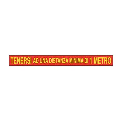 TARGA SEGNALETICA COVID ADESIVA TENERSI A DISTANZA