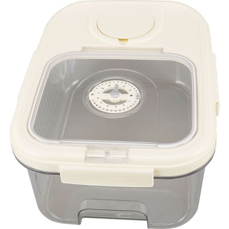 Boîte à riz de cuisine pour aliments secs, seau à riz hermétique multifonction avec tasse pour céréales et farine, petit modèle, blanc crème