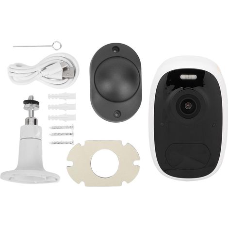 Caméra sans fil 4MP rechargeable, détecteur de mouvement PIR, vision nocturne, audio bidirectionnel WiFi pour sécurité domestique (1/5)