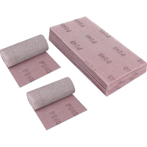 Treillis Feuilles Abrasive 115x230mm, 25 Pièces Papier a Poncer 240 Grains Abrasives Papier pour Ponceuse Vibrante Polir et Enlever La Rouille (1/5)