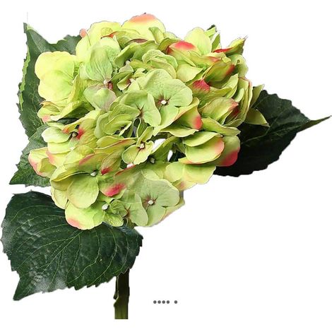 Hortensia artificiel en tige 1 tête 3 feuilles H 50 cm Top Vert-rose - couleur: Vert-rose (1/2)