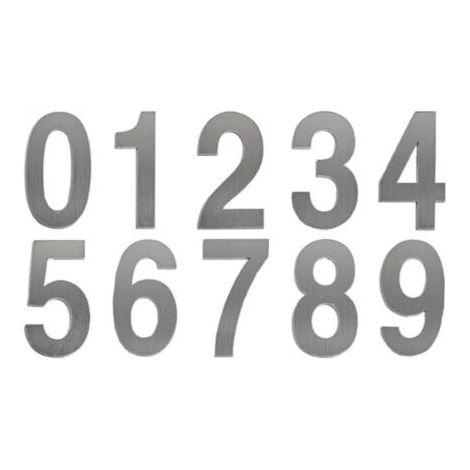 QORVA-Numéro de maison extérieur moderne brossée，75mm Numéro de porte autocollant en acier inoxydable，Plaque de numéro de maison et Numéro de Boite aux Lettres ，Argent (0-9)