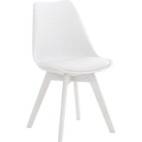 CLP – Chaise de salle à manger Linares – Structure en bois de hêtre – Assise rembourrée – Hauteur d’assise 46 cm – Dossier 40 cm (1/5)