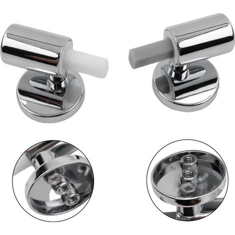 Charnières de siège de toilette (lot de 2) avec fermeture amortie, pièces de rechange pour couvercle de toilette et fixation. (1/5)
