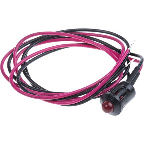 Voyant LED lumineux Rouge RS PRO, dia. 8mm, 6V c.c. ( Prix pour 1 )