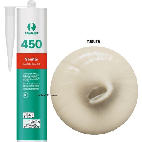 Ramsauer 450 Sanitär Silikon Fugen Dichtstoff 310ml Kartusche natura