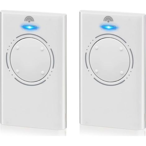 Télécommande porte garage, Télécommande Porte 2 Pièces, Télécommande Pour Portails 433 MHz, Compatible Avec Télécommandes XT2 433 SLH LR, XT4 433 SLH LR, 4 Canaux, Blanc