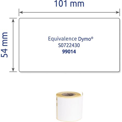 Pack de 1 rouleau de 110 étiquettes autocollantes, Format 101 x 54 mm, Idéales pour imprimer une adresse, Adhésif permanent, (ASS0722430) (1/4)