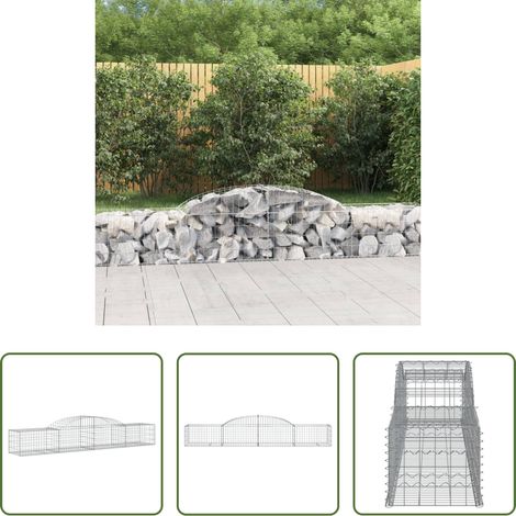 Panier de gabion - Panier de gabions arqué 300x50x40/60 cm Fer galvanisé (1/5)