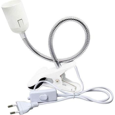 40cm tuyau prise européenne E27 vis LED lampe universelle clip tête lampe siège chevet lampe de lecture clip aquarium plante miroir clip-on col de cygne lampe,pour la lecture, l'éclairage (1/5)