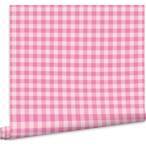 Fien & Teun Vliestapete Kinderzimmer Kariert Rosa - 10mx53cm (1/5)