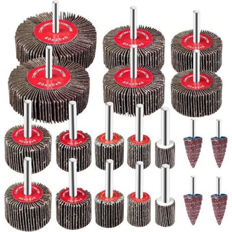 20 pices Roue Lamelles Abrasif Roue avec 10 Tailles Diffrentes pour Outils Rotatifs Roue de Polissage avec Tige Disque de Odipie (1/4)