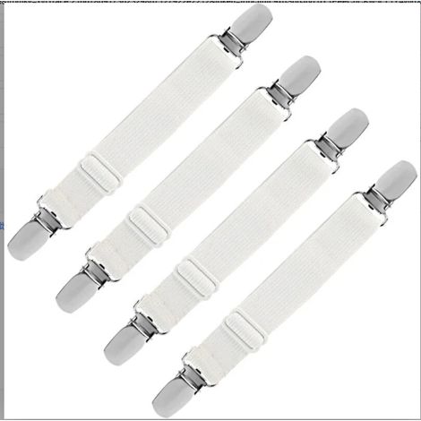Tendeur Drap Housse - Sangle de Maintien Ajustable avec Rondelles Plastique - Pour Table à Repasser Canapé Lit Matelas - Lot de 4