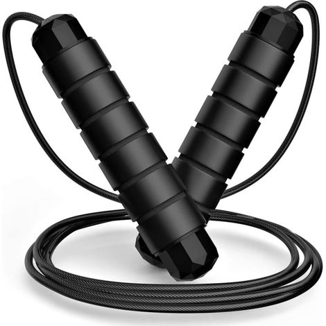 corde à sauter ajustable pour hommes, femmes et enfants - Idéale pour faire de l'exercice et brûler des graisses (1/5)