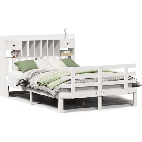 Maison Exclusive - Letto Libreria senza Materasso Bianco 150x200 cm Legno di Pino