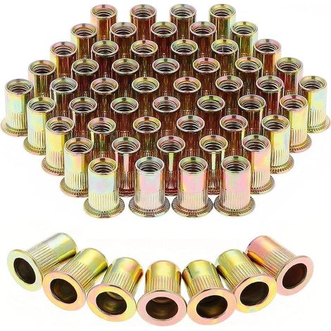 100 unidades de tuercas remachables roscadas de acero al carbono M8 cincado (1/5)