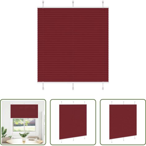Sichtschutz - Plissee Bordeauxrot 115x150 cm Stoffbreite 114,4 cm Polyester (1/5)