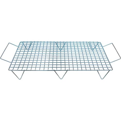 Grille barbecue à rôtir legumes et viandes en Zinc coloris Gris - 89 x 52 cm