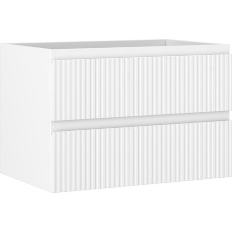 Mexen Rivel mobiletto da bagno sottolavabo 70 cm, 2 cassetti, scanalato, bianco opaco - 91A20-07047-2-BFF01 (1/5)