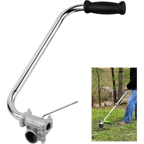 Poignée ergonomique en aluminium pour coupe-bordures avec pince de fixation pour l'entretien des pelouses, l'aménagement paysager et la tonte des jardins. (1/5)