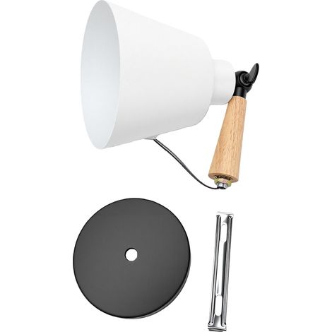 Applique murale rustique en métal et bois, luminaire moderne pour chambre à coucher, salon, miroir, couloir, ampoule non incluse, blanc (1/5)