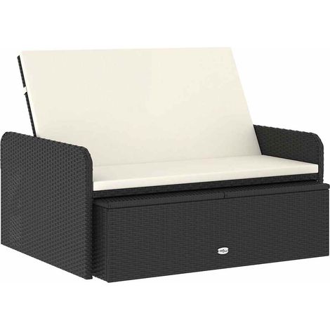 Maison Exclusive - 2-tlg. Garten-Lounge-Set mit Auflagen Poly Rat (1/5)