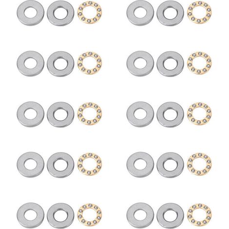 Pack of 10 High-Precision Miniature Flat Steel Ball Bearings (F9-20M 9 x 20 x 7 mm) (1/5)