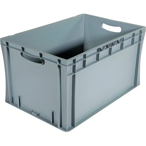 Bac de rangement - NOVAP - Gris - 600 x 400 mm - 64 L - poignées ouvertes