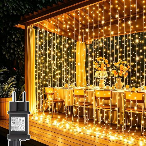 3m x 3m 300 LED Rideau Lumineux Noël avec Transformateur (1/5)