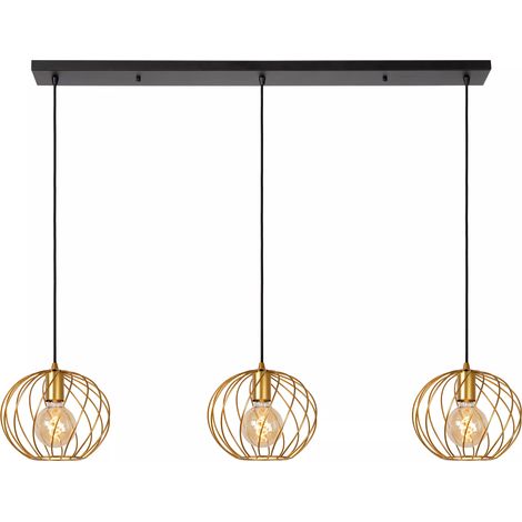 Lampada a sospensione a barra Danza Lucide ottone 3xE27 (1/5)
