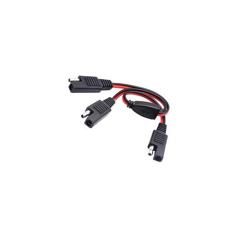 Câble d'extension répartiteur SAE en Y (1 vers 2), adaptateur secteur 14 AWG avec prise SAE, connecteur répartiteur pour panneau solaire, 30 cm (1/4)