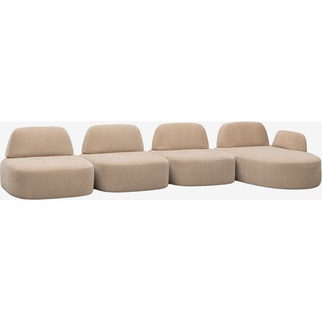 Divano modulare chaise longue destro a 4 pezzi rivestito Giorgia SKLUM             (1/5)