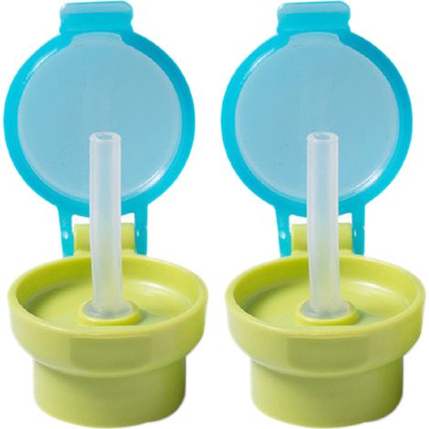 Bouchon de conversion portable pour bouteille de boisson pour enfants (2 pièces) avec système anti-débordement et paille de sécurité à visser
