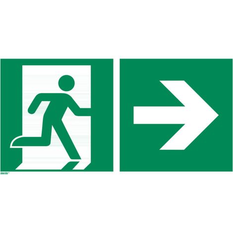 Signaux de secours Issue de secoursà droite, Type: 12400