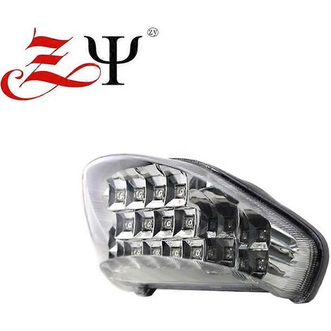 Compatible avec Kawasaki ZX12R 00-05 : feu arrière à LED modifié avec clignotant et fonction stop – Transparent (1/4)