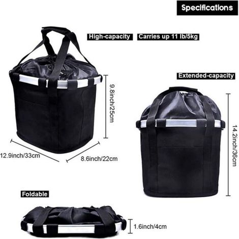 Faltbarer Fahrradkorb, Aluminium-Frontkorb, faltbare Fahrradtasche, Mountainbike-Zubehör (1/5)