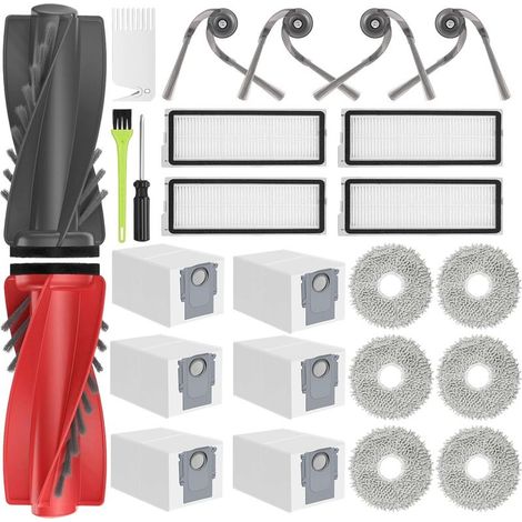 CYRILL – Accessori Qrevo S5V per Roborock Qrevo Curv/Qrevo Edge S5A / Qrevo Curv S5X/ Qrevo Edge S5V Parti di ricambio 6 sacchetti, 2 spazzole principali, 4 filtri, 6 panni, 4 spazzole laterali (1/5)