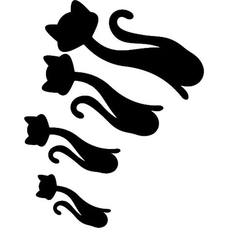 Wandaufkleber in Katzenform für Wohnzimmer und Schlafzimmer – DIY-Wanddekoration, Schwarz (1/5)