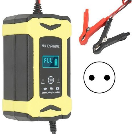 Chargeur de Batterie Smart Pulse, Entrée 110 à 240 V Sortie 12 V Chargeur de Réparation Smart Pulse Chargeur de Batterie Haute Basse Fréquence, Chargeurs de Batterie à Usage. (1/4)