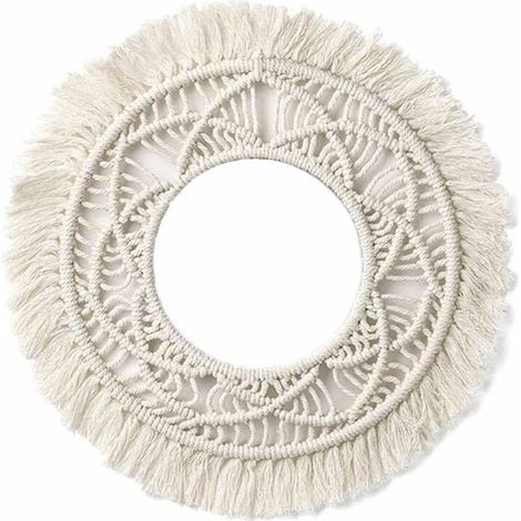 Cadre De Style Bohème Pour Maquillage Miroirs, Cadre Rond En Rotin Tournesol Pour Miroir Suspendu Miroir Mural, Belle Légère Et Élégante, Accessoires Muraux Parfaits,T-Audace (1/5)