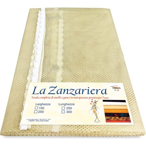 Moustiquaire Extérieure – Tissu Maille Fine – Pour Jardin ou Balcon – Beige Uni cm.150x300