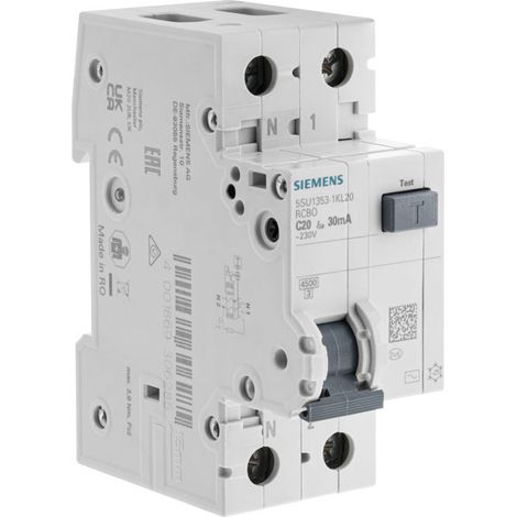 Disjoncteur différentiel 20A 30mA Type AC - SIEMENS