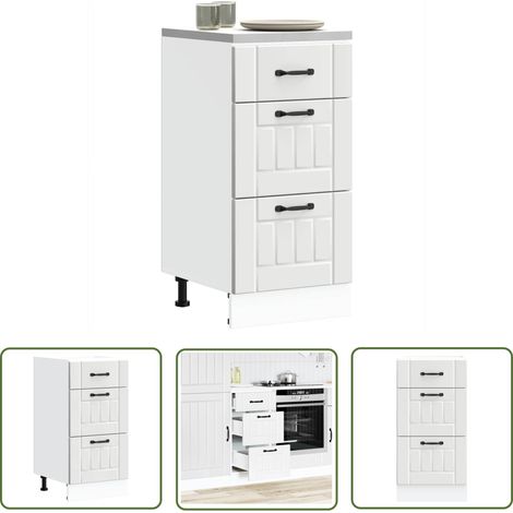vidaXL Armoire de cuisine Lucca blanc bois d'ingénierie (1/5)
