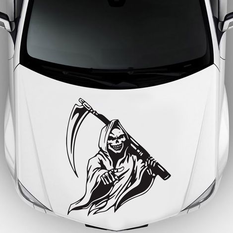 Autocollant de voiture représentant la faux de la Faucheuse, autocollant adhésif universel décoratif pour voiture