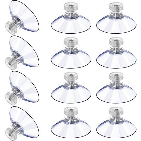 Lot de 12 ventouses en PVC transparent – Charge maximale 5kg – Anti-collision – Installation facile sur surfaces lisses (1/4)