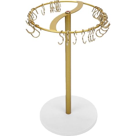 Headband Holder Organizer, Metal Hair Accessory Display Stand, Headband Organizer with 2 Tiers and 30 Detachable Hooks, Ideal for Home, Bedroom and the (1/5)
