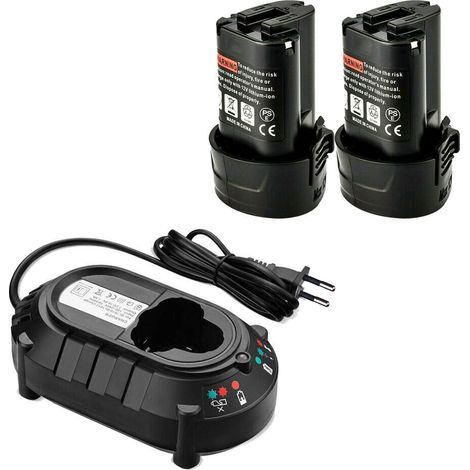 2X Battterie pour Makita BL1013 10,8 V 1500 mAh Li-thium pour Makita Batterie BL1014 BL1015 194550-6 194551-4 195332-9 DF030D DF330D TD090D & Chargeur (1/5)
